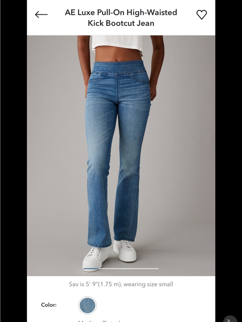 AE Pull-On High-Waisted Kick Bootcut Jean - Dark Wash - Picture 5 of 5